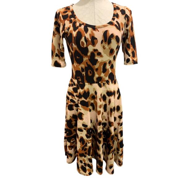 Medium LulaRoe Nicole Dress Scoop Neck Animal Print - Picture 2 of 9